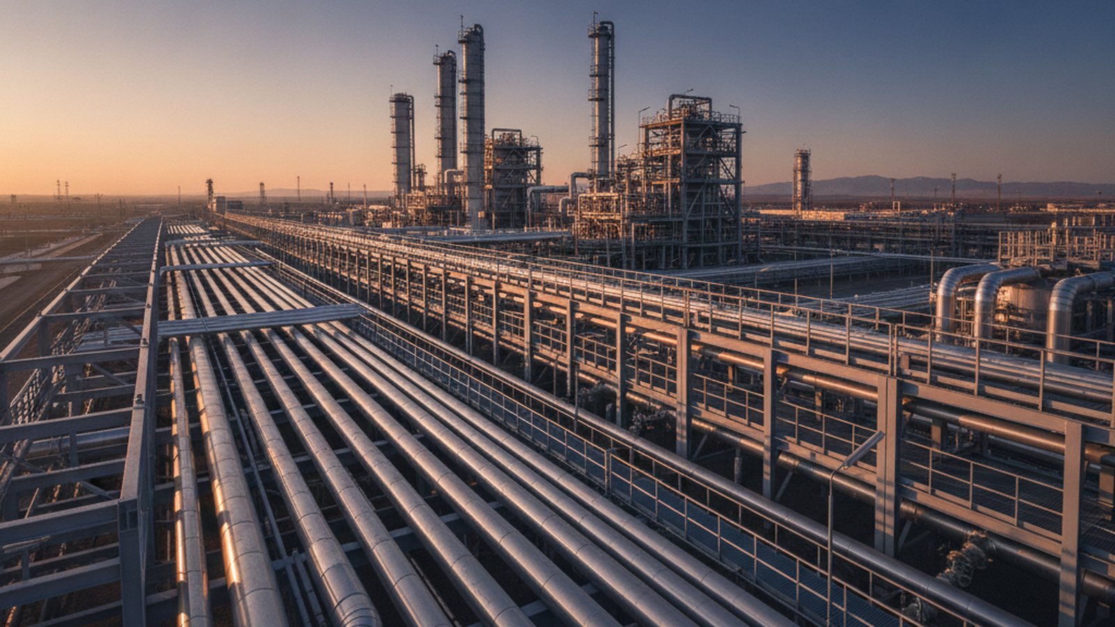 Нефтегазовый технологический комплекс — трубопроводные эстакады и колонны